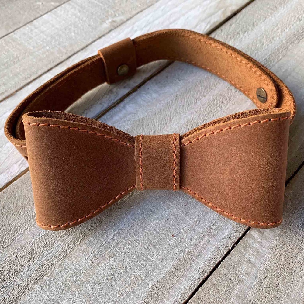Men's Leather Bow Tie
